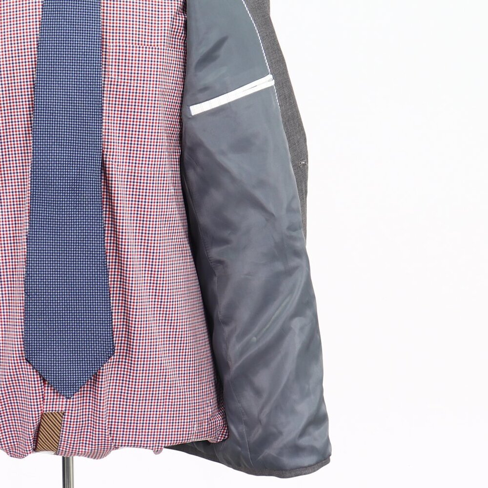 Haggar 42R Gray Solid 2-Button Sport Coat Blazer Jacket G751 - Picture 10 of 11